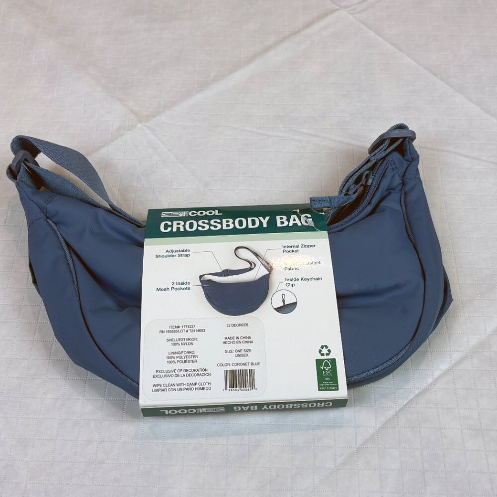 32 Degrees Blue Unisex Crossbody Bag. Water resistant. New with tags - Picture 9 of 11